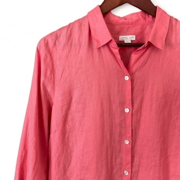 J. Jill Tops - NWOT J.Jill Coral Love Linen Essential Button Down Collared Shirt Size Medium
